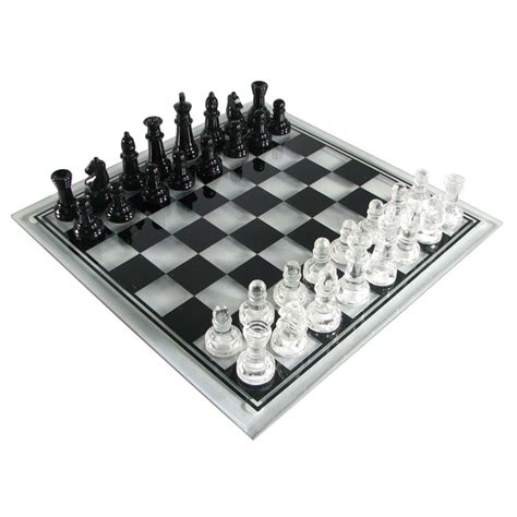 14" Glass Chess Set