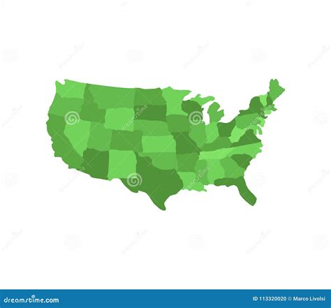 United States Map with Regions Stock Illustration - Illustration of ...