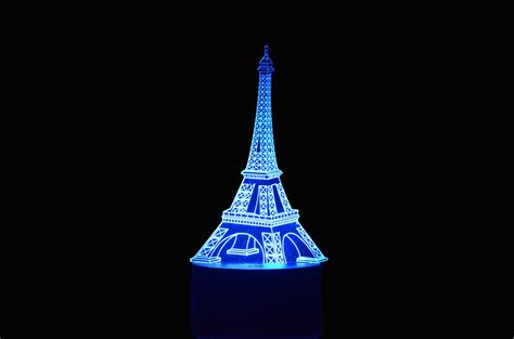 D Eiffel Tower Night Light Led Desk Remote Touch Lamp With Etsy