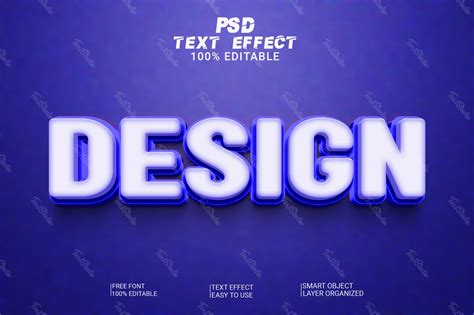 Design Elegant White And Blue D Text Effect Effet De Texte D L Gant