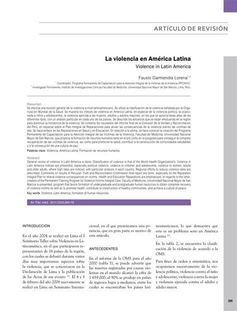 Pdf La Violencia En América Latina