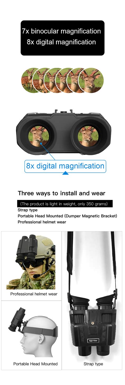 Naked Eye 3d Hd Binocular Telescope Portable Helmet Mounted Long Range Infrared Digital Night