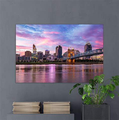 Cincinnati Skyline Canvas Cincinnati Sunset Cincinnati - Etsy