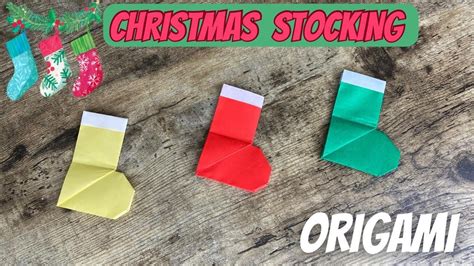 EASY CHRISTMAS STOCKING ORIGAMI STEP BY STEP CHRISTMAS CRAFT DIY