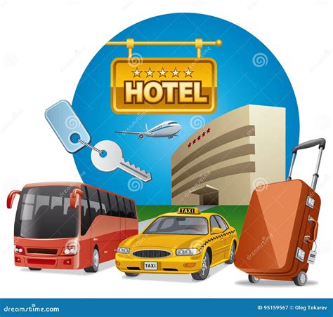 Hotel Services and Transport Stock Illustration - Illustration of
