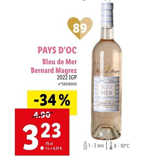 Promo Pays D Oc Bleu De Mer Bernard Magrez Chez Lidl