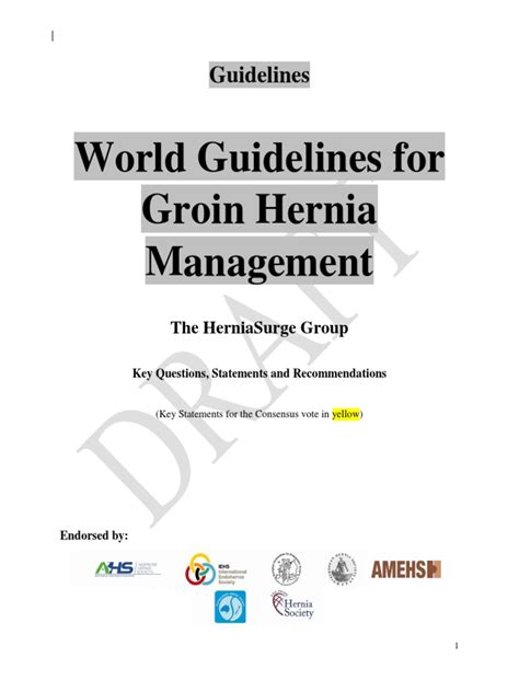 World Guidelines For Groin Hernia Management Pdf Anesthesia Surgery