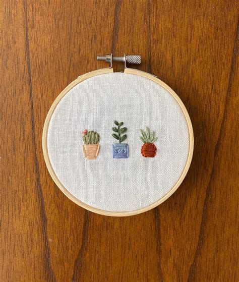 Embroidery Plant Embroidery Hoop Art Finished Hand Embroidery Art