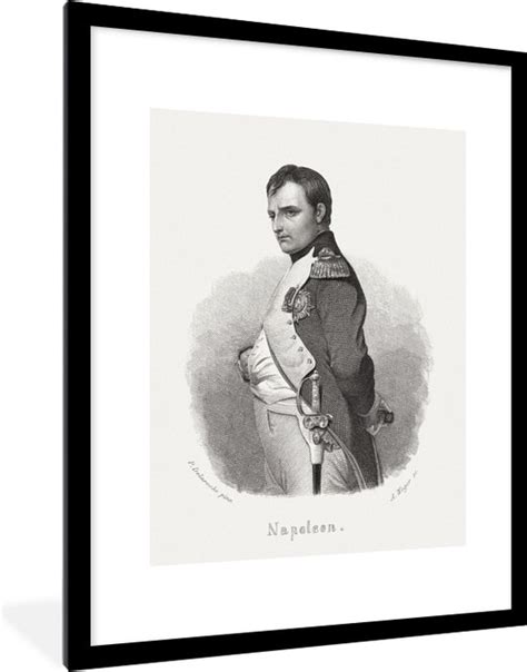 Fotolijst Incl Poster Illustratie Van Napoleon Bonaparte Tegen Een