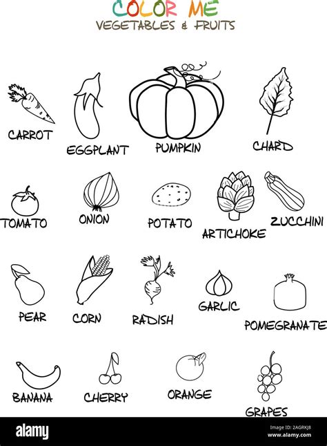 Top 96+ imagen dibujos de frutas y verduras para colorear - Ecover.mx