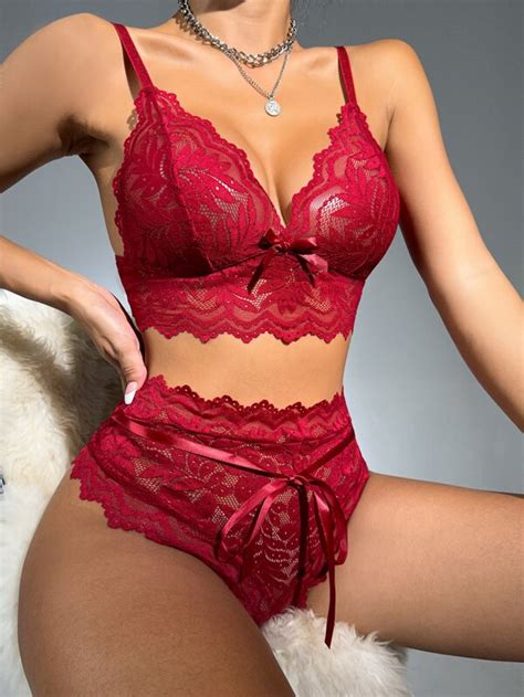 Bow Front Lace Lingerie Set For Sale Australia New Collection Online Shein Australia