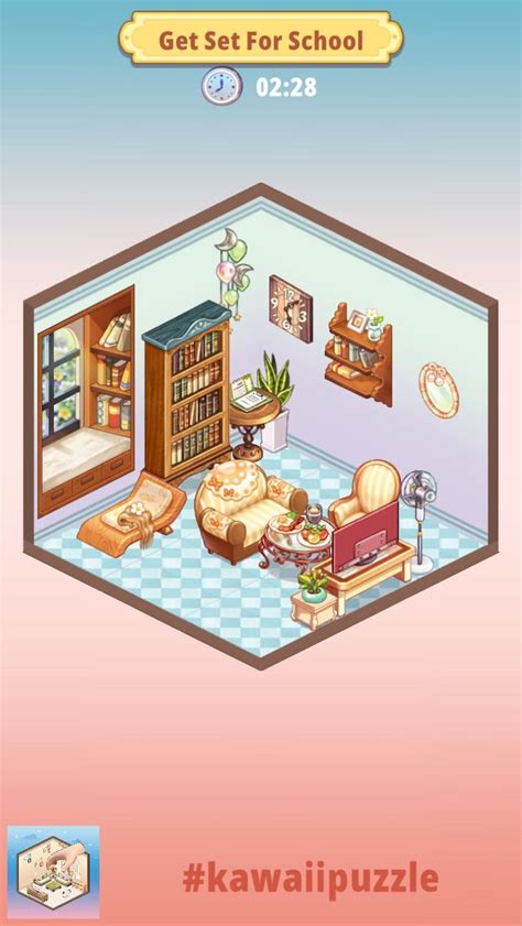 an image of a living room in the game kawaiipuzzle, which features ...