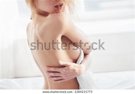 Side View Naked Redhead White Room Stock Photo Shutterstock