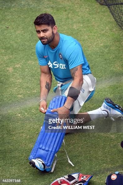 Indian Batsman Virat Kohli Puts His Pads On During Their Final News