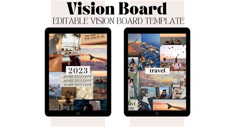 Digital Vision Board Template Canva 2023 Vision Board 2023 Goals Board Law of Attraction Goal ...