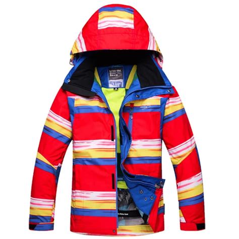 WINTER MEN Snowboard Jacket Waterproof Windproof Stripe Skiing Jackets ...