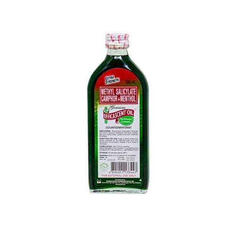 Efficascent Oil Methyl Salicylate Camphor Menthol Eucalyptus Oil