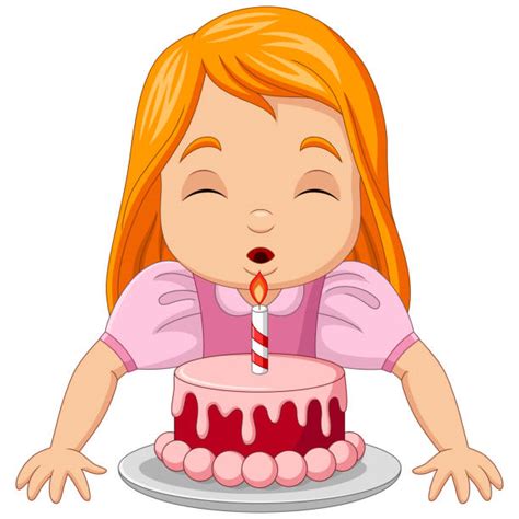 Girl Blowing Out Candles Illustrations Royalty Free Vector Graphics