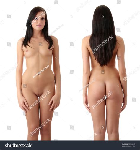 Nude Beautiful Caucasian Brunette Woman Isolated Stock Photo