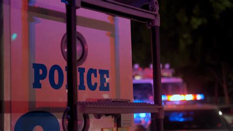 Close Up View Of Police Vehicle Lights Flashing Police Car Siren On