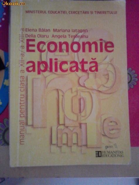 Economie Aplicata Manual Clasa A Xii A A Xiii A Editura Humanitas