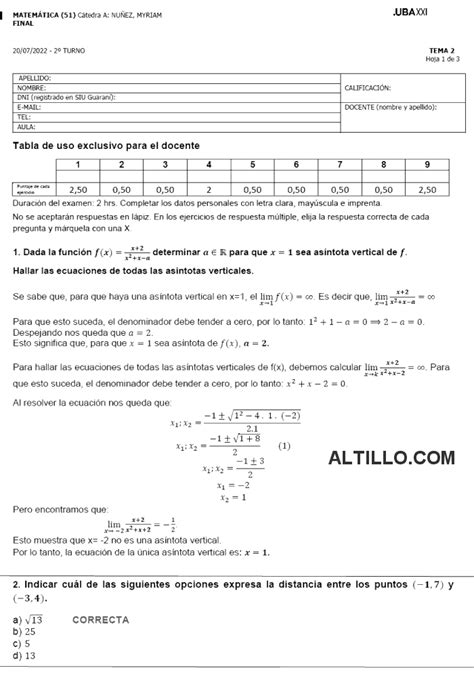 Final D Matemática 2022 UBA XXI