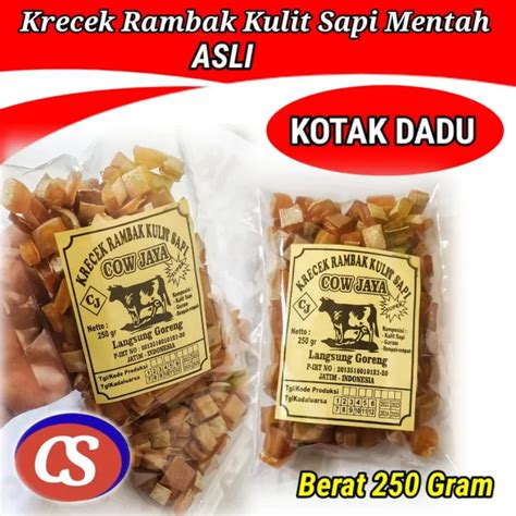 Kerupuk Kulit Sapi Kotak Mentah Krecek Rambak Sapi Langsung Goreng