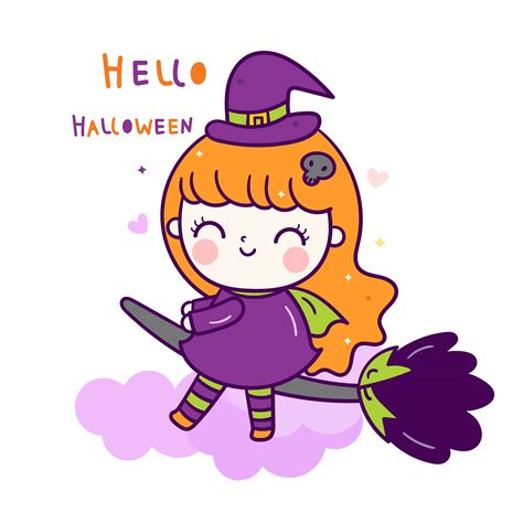 Halloween cute witch girl 668094 Vector Art at Vecteezy