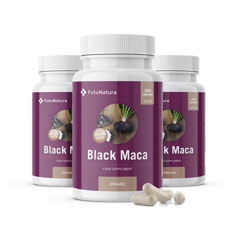 3x BIO Schwarze Maca Zusammen 720 Kapseln FutuNatura De