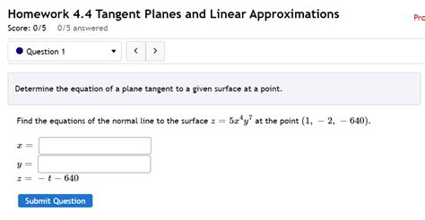 Solved Homework Tangent Planes And Linear Approximations Chegg