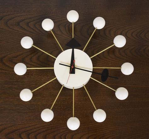 George Nelson White Ball Clock For Howard Miller Mid Century Modern Mid