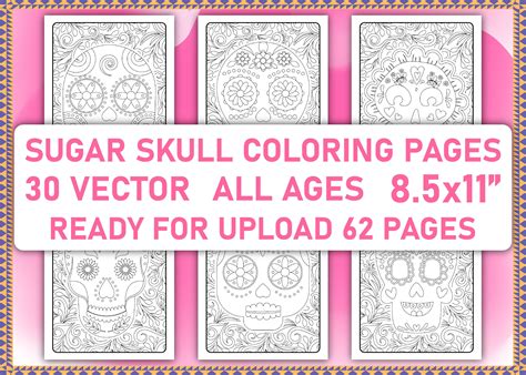 Sugar Skull Coloring Pages for Kids Graphic by Tixxor-Global · Creative ...