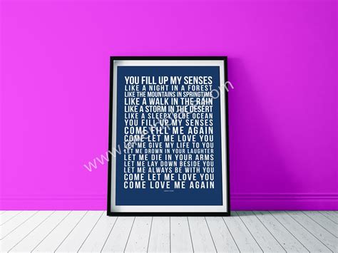 Annie's Song John Denver Song Lyric Wall Art Print Quote Text Verse ...