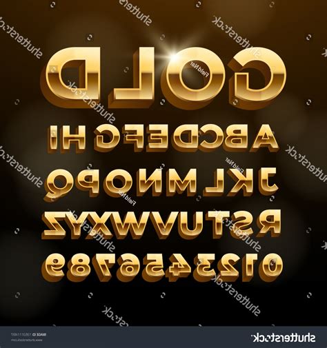 Gold Letters Vector At Collection Of Gold Letters