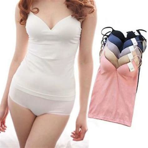 Fashion Hot Sexy Women Padded Bra Spaghetti Strap Tops Camisole Push Up Bra Vest Tank Cami