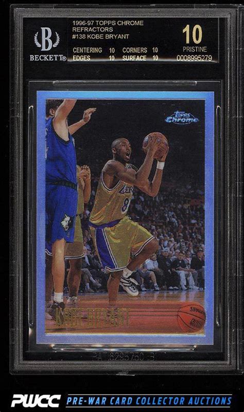 BGS 10 96 97 Topps Chrome Refractor Kobe Bryant Tops 40K