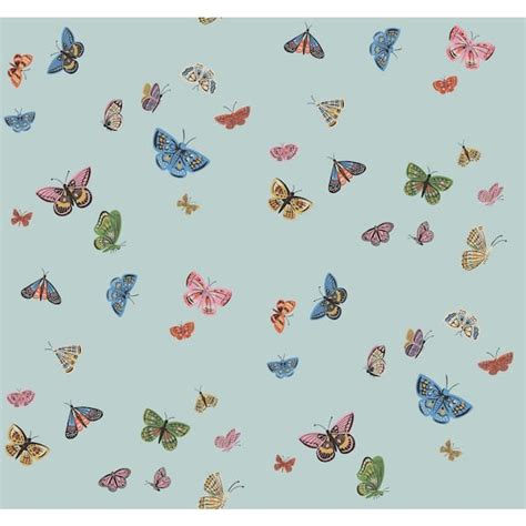 RIFLE PAPER CO. Butterfly House Light Blue Metallic Non-Pasted Wallpaper RF7414 - The Home Depot