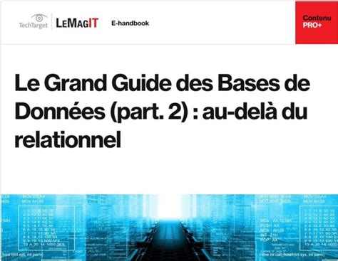 Le Grand Guide Des Bases De Données Part 2 Au Delà Du Relationnel Lemagit