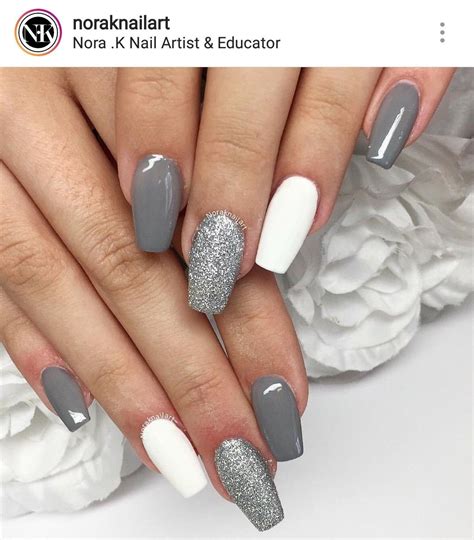 Grey Acrylic Nails Atelier Yuwa Ciao Jp