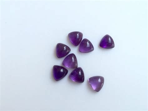 Natural Purple Amethyst Trillion Cabochon Mm Mm Loose Etsy