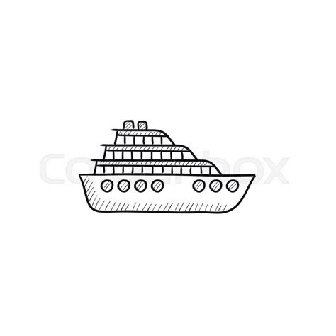 Cruise ship vector sketch icon ... | Stock vector | Colourbox