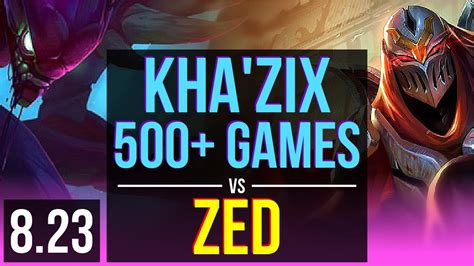 Khazix Vs Zed Mid 4 Early Solo Kills 500 Games 8 Solo Kills