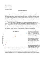 Cratering Lab Report pdf Madison Newton PHYS 13100 LAB TA Andrés