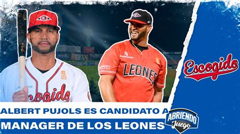 ALBERT PUJOLS ES CANDIDATO A MANAGER DE LOS LEONES DEL ESCOGIDO YouTube