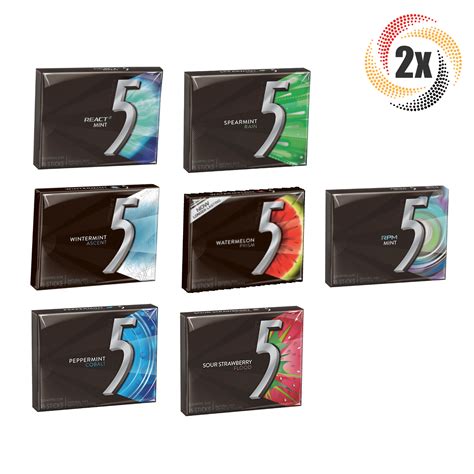 2x Packs 5 Gum Variety Pack Flavors 15 Sticks Per Pack