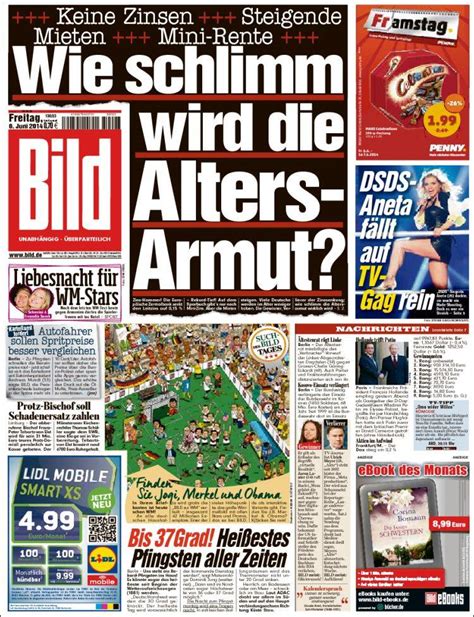 Newspaper Bild Germany Newspapers In Germany Friday S Edition June