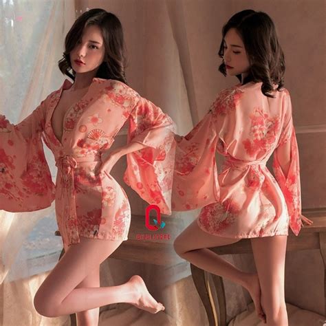 Jual Lingerie Sexy Kimono Set Cosplay Sakura Japanese Suit Baju Tidur