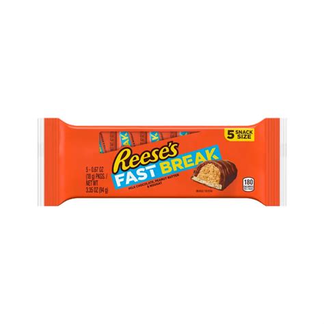 Reeses Fast Break Milk Chocolate Peanut Butter Snack Size Candy Bars