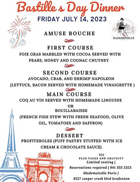 Bastilles Day Dinner French Restaurant