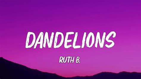 Ruth B Dandelions Lyrics Slowed Reverb Youtube